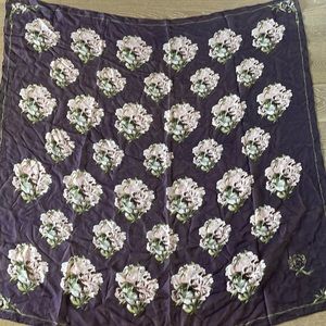 Vintage Skull and Roses Silk Scarf